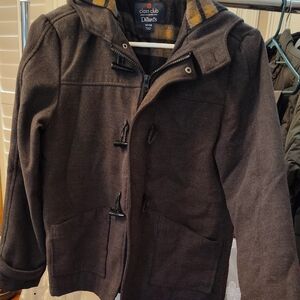 Class Club Dillard's Charcoal Hooded Toggle Jacket Kid's Size 12/14